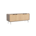 Modern Minimalist Sideboard with Textured Wood Finish and Sleek Metal Legs