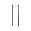 Modern Wall-Mounted Full-Length Mirror with Black Frame and Gold Accents